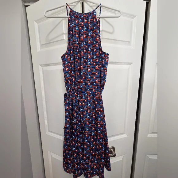 41 Hawthorn Sailboat Print Dress, Size Large - Picture 2 of 6
